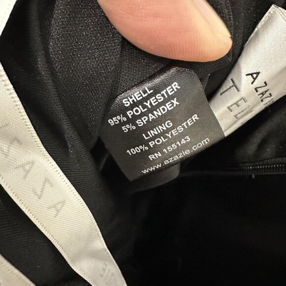 Azazie Atelier Dress Womens 12 Black Blush Pink Joanna Bow Mini Velvet Cocktail - Picture 10 of 10